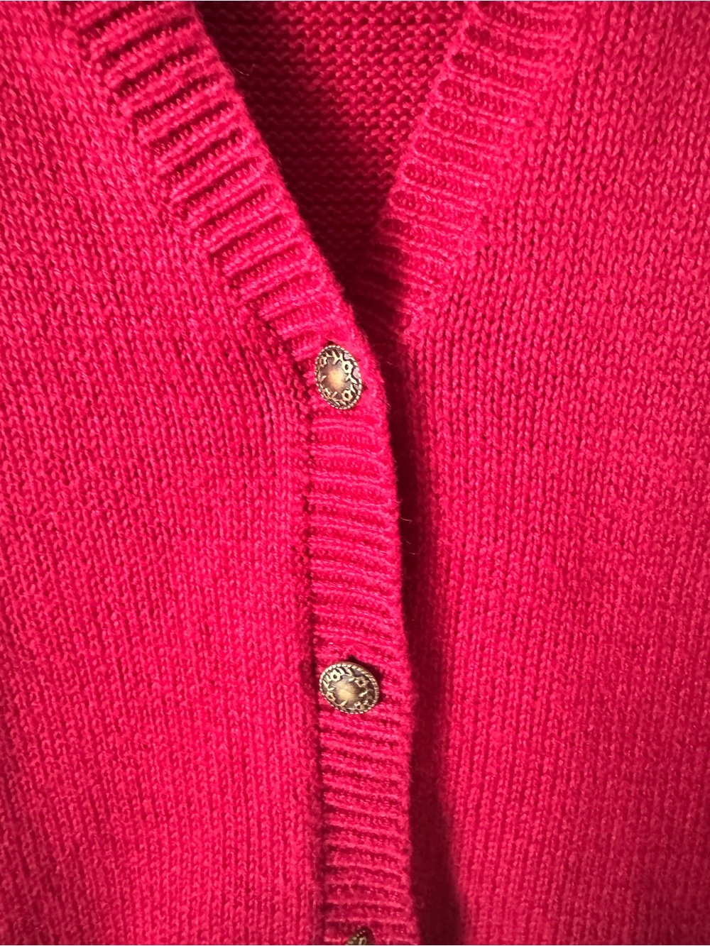 Vtg! C&B V-Neck Red Button Front Women's Sweater Vest - Picture 2 of 8